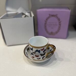 Laduree Butterfly Teacup and Saucer with Gold Handle